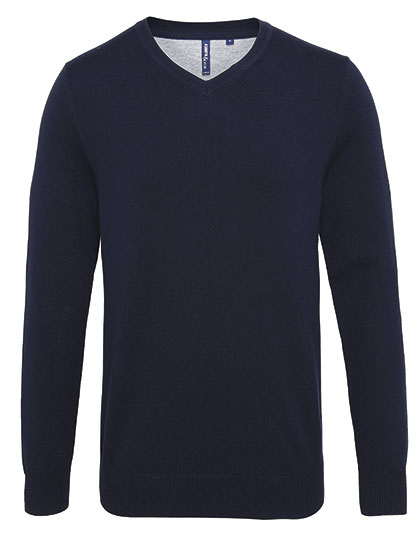 Men´s Cotton Blend V Neck Sweater - Asquith & Fox