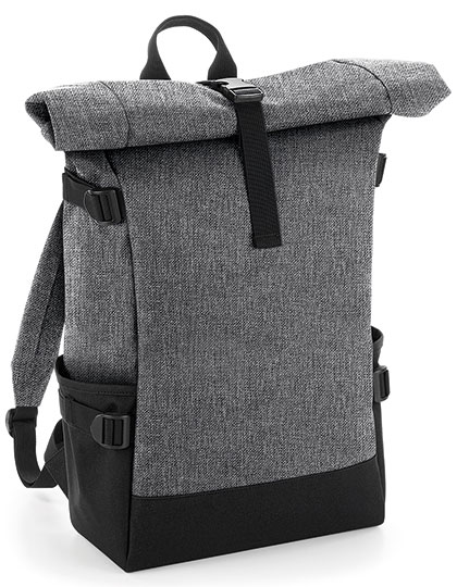 Block Roll-Top Backpack - BagBase