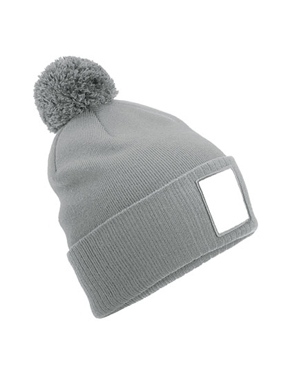 Appliqué Patch Pom Beanie - Beechfield