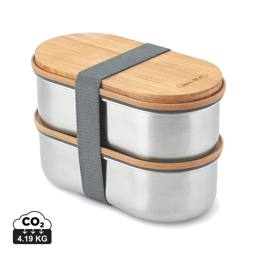 Nerezový dvojitý Bento box Black+Blum - Black + Blum