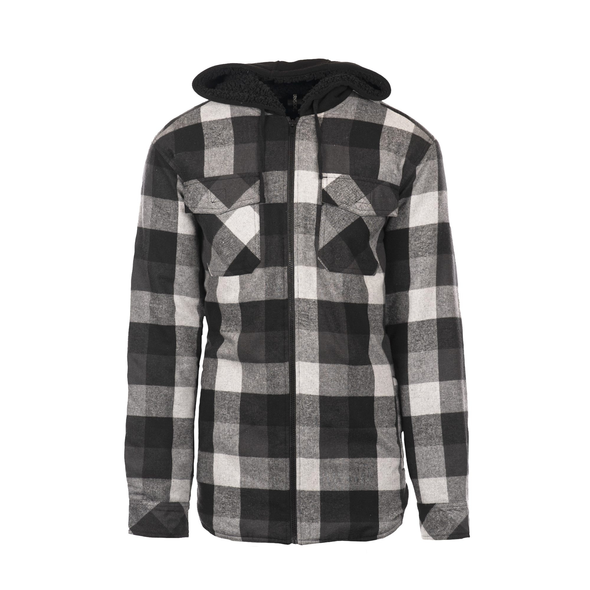 Men´s Flannel Jacket With Sherpa Hoodie - Burnside