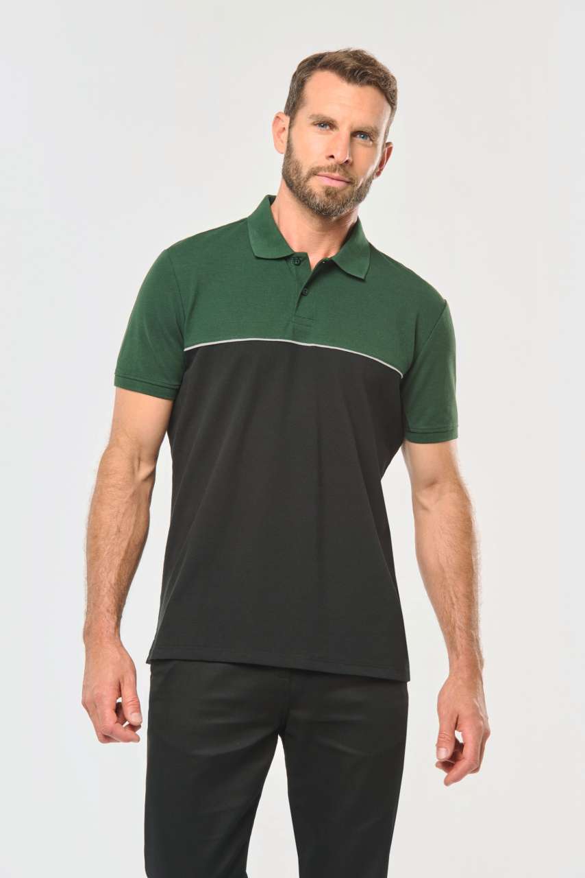 Designed To Work UNISEX ECO-FRIENDLY TWO-TONE SHORT SLEEVE POLO SHIRT