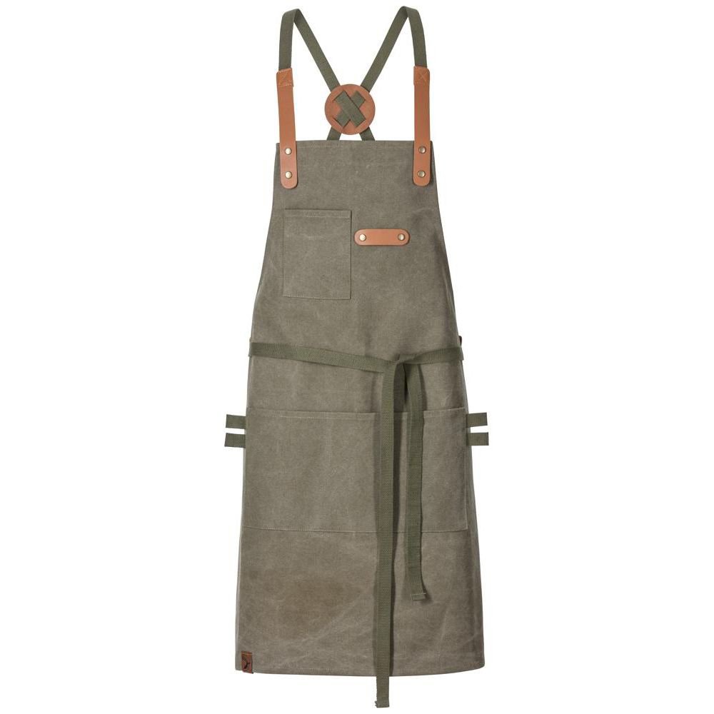 Bib Apron Canvas With Decorative Label - Exner