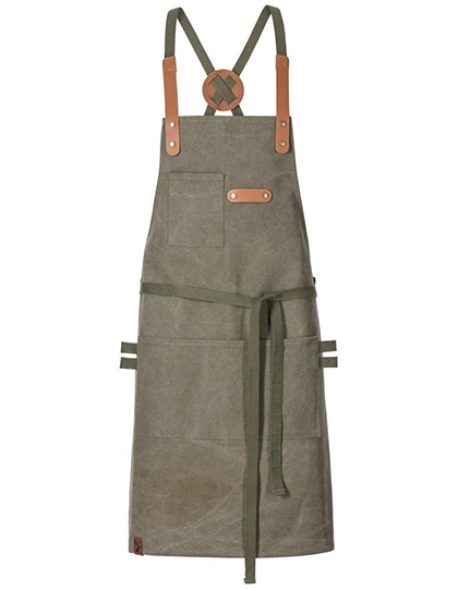 Bib Apron Canvas With Decorative Label - Exner