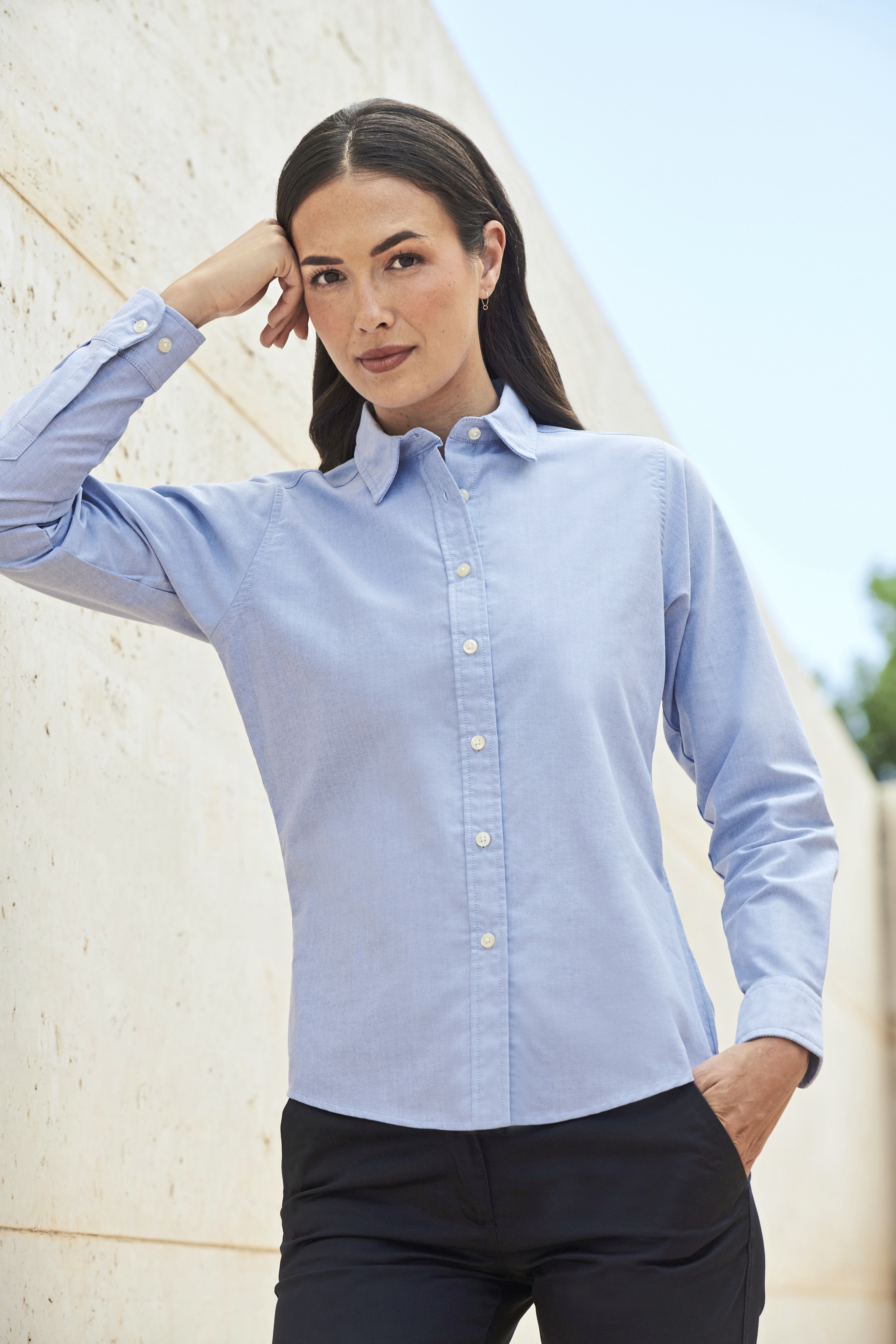 Ladies´ Classic Long Sleeved Oxford Shirt - Henbury