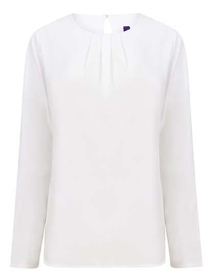 Ladies´ Pleat Front Long Sleeved Blouse - Henbury