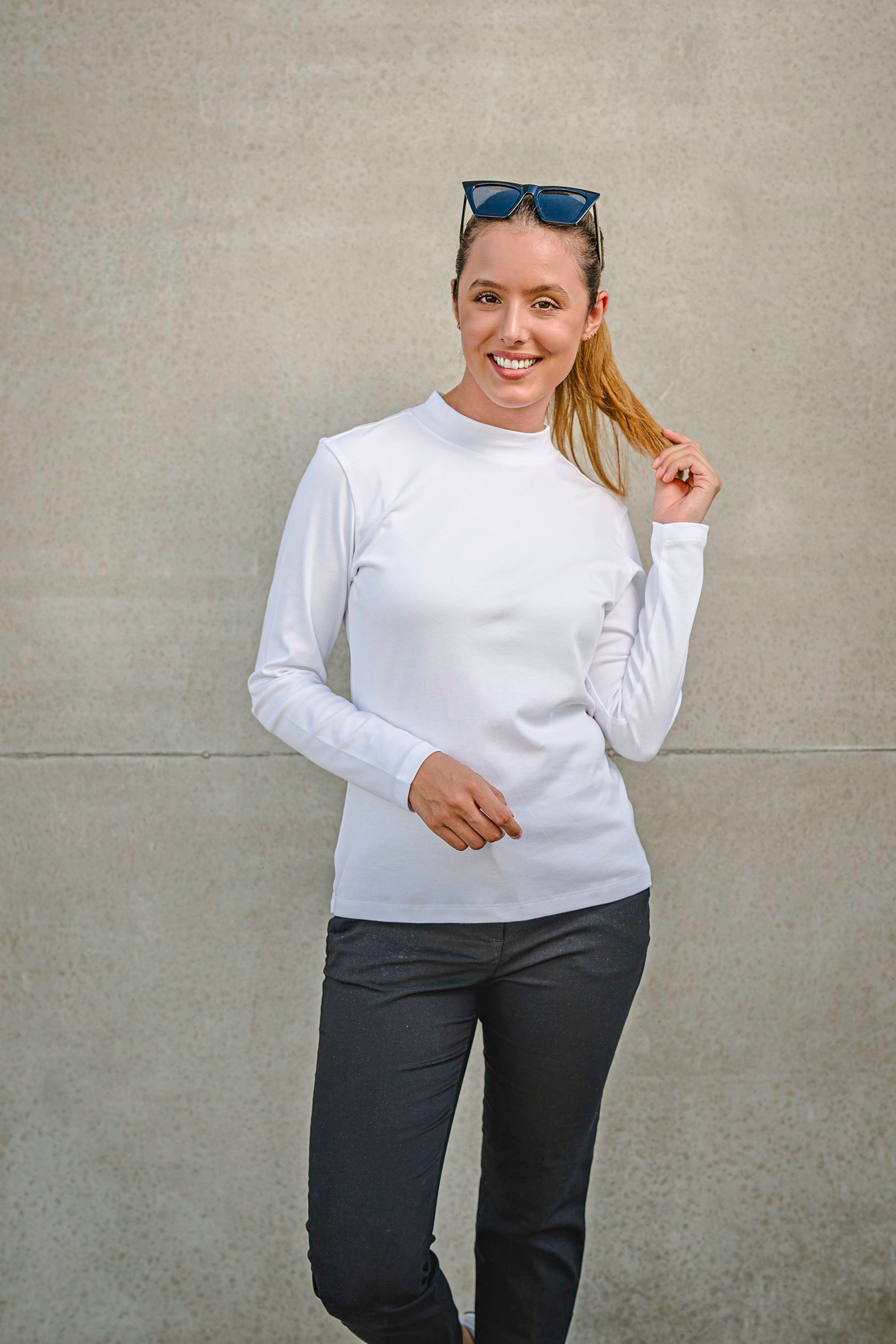 Women´s Premium Highneck Longsleeve Tees - HRM