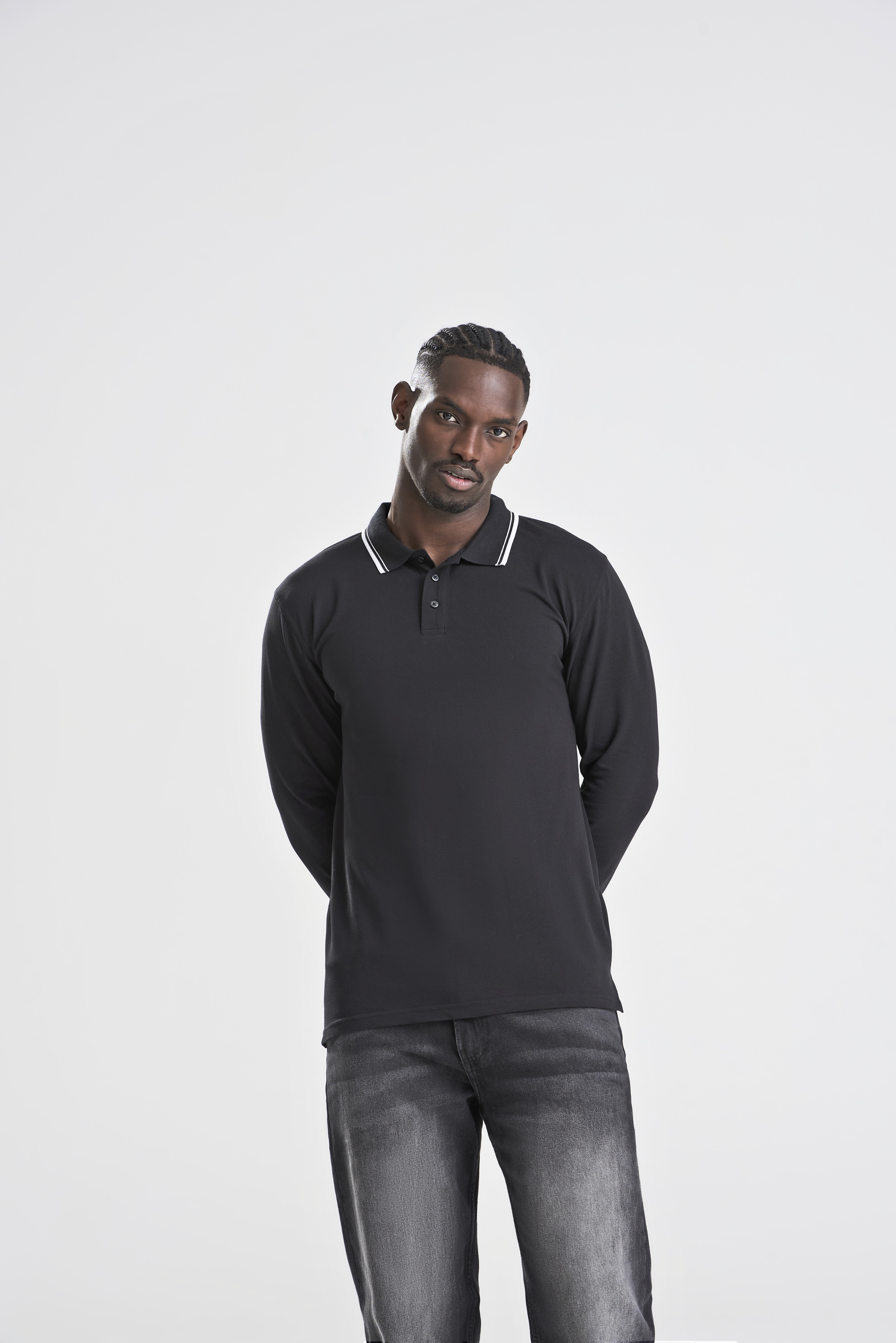 LONG SLEEVE TIPPED 100 POLO - Just Polos
