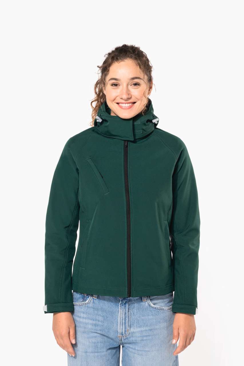 LADIES' DETACHABLE HOODED SOFTSHELL JACKET - Kariban