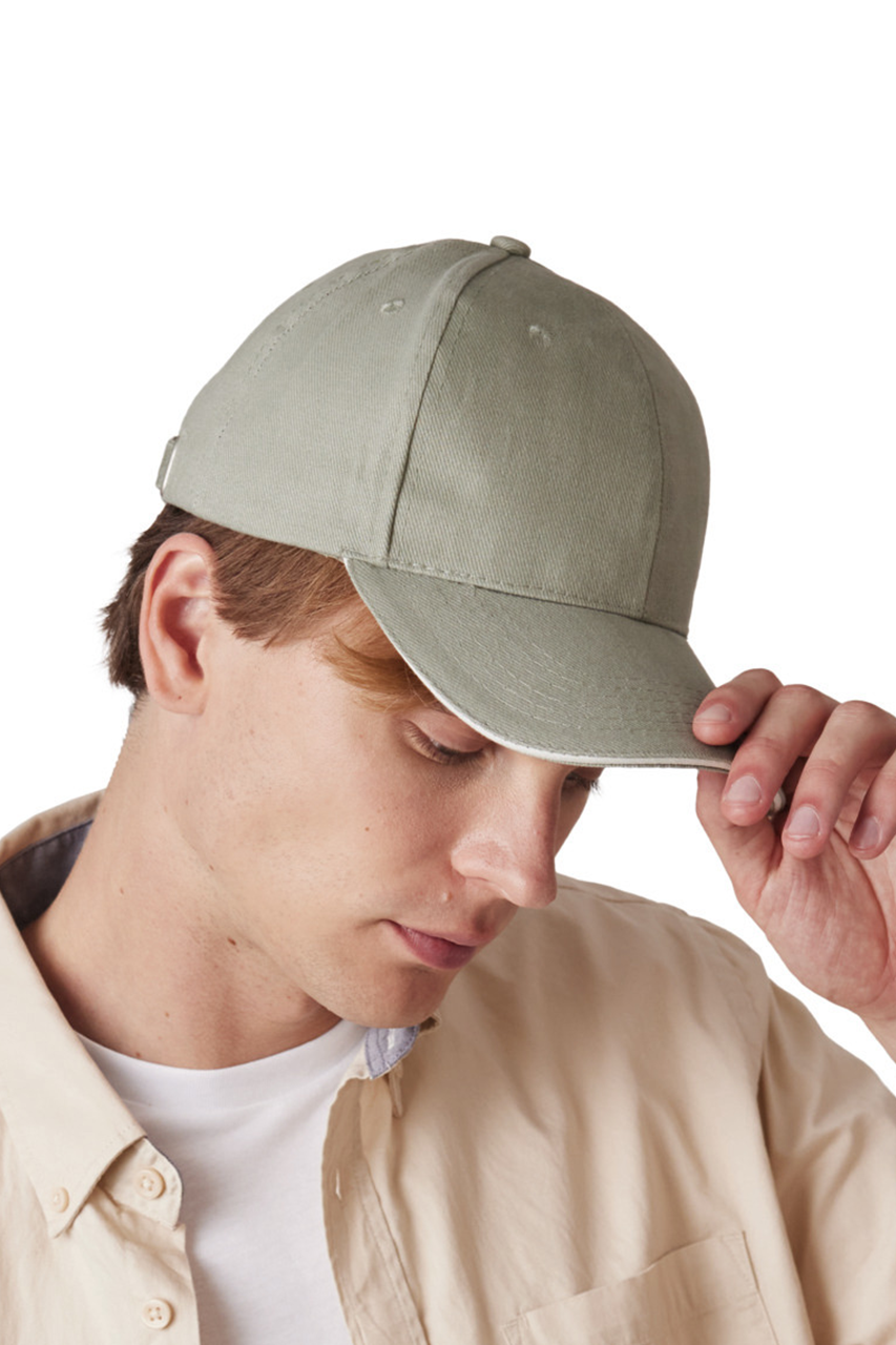 CAP IN ORGANIC COTTON WITH CONTRASTING SANDWICH PEAK - 6 PANELS - K-Up