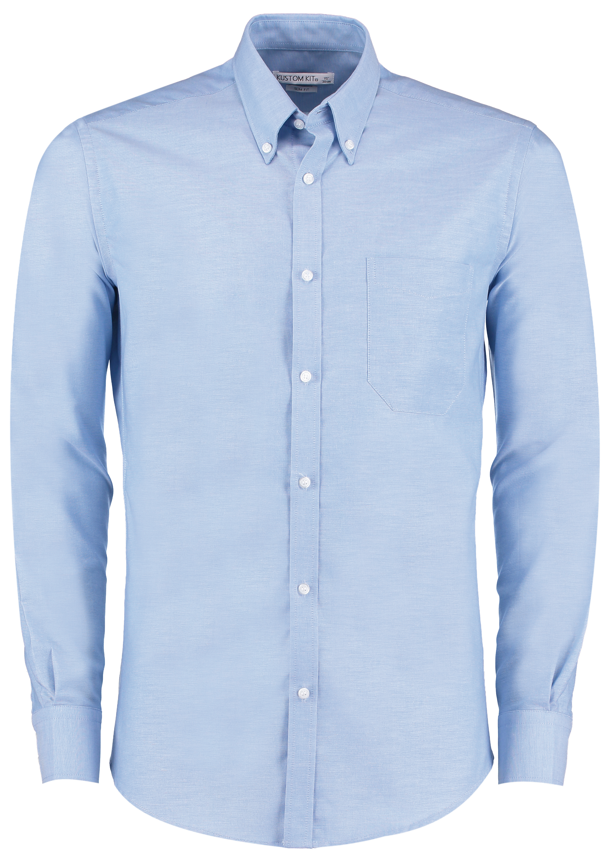 Men`s Slim Fit Workwear Oxford Shirt Long Sleeve - Kustom Kit
