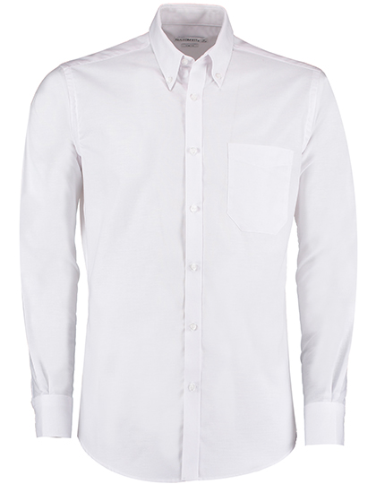 Men`s Slim Fit Workwear Oxford Shirt Long Sleeve - Kustom Kit