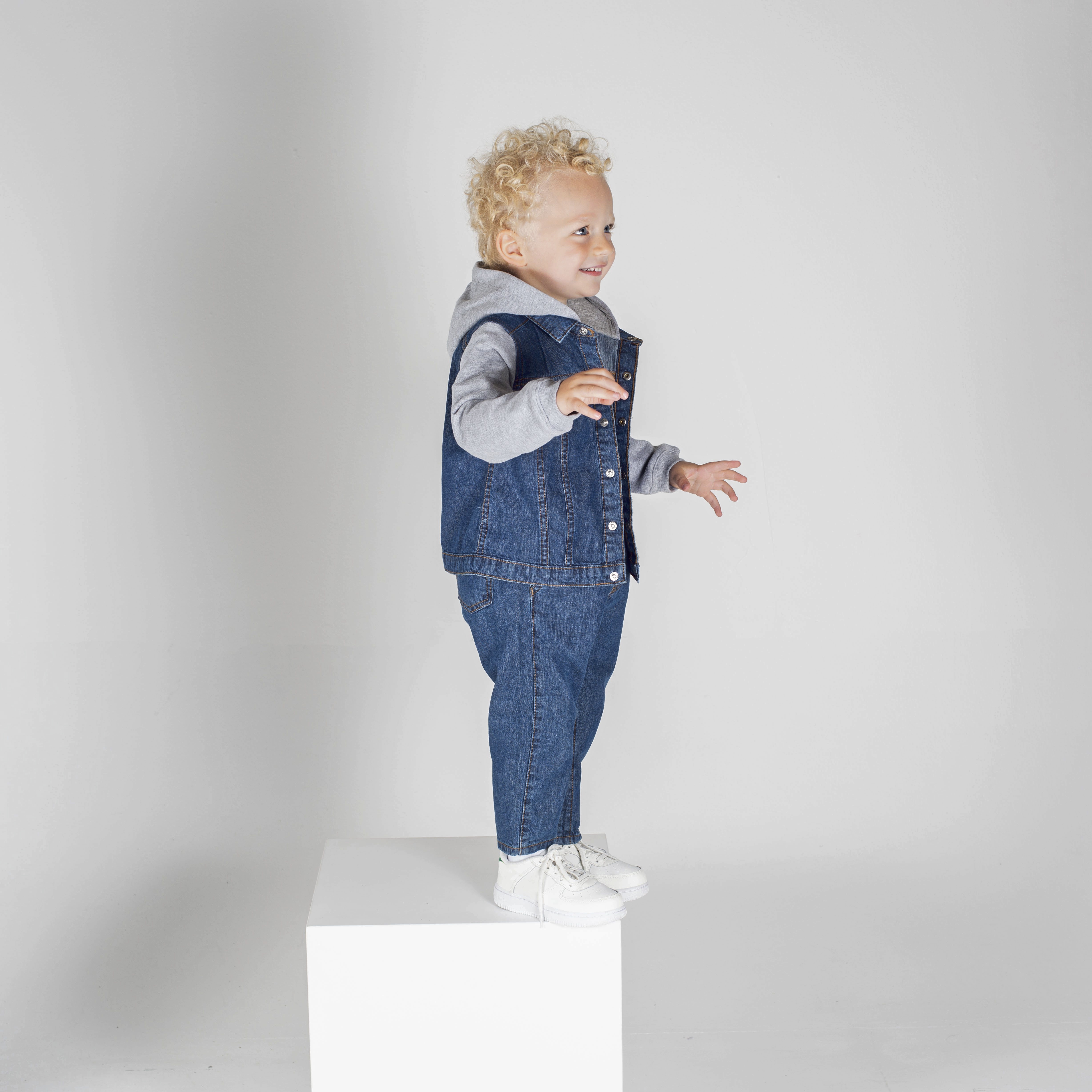 Denim Jacket With Fleece Hood And Sleeves - Larkwood