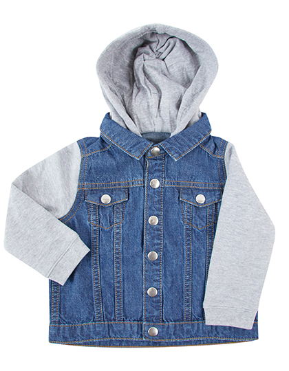 Denim Jacket With Fleece Hood And Sleeves - Larkwood
