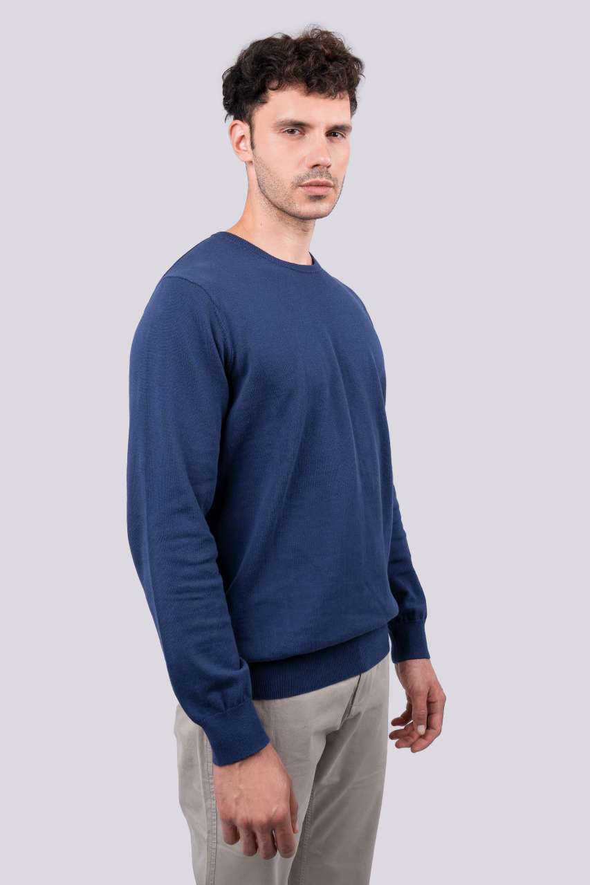 MEN’S CREW NECK FINE GAUGE COTTON PULLOVER - Legend Classics