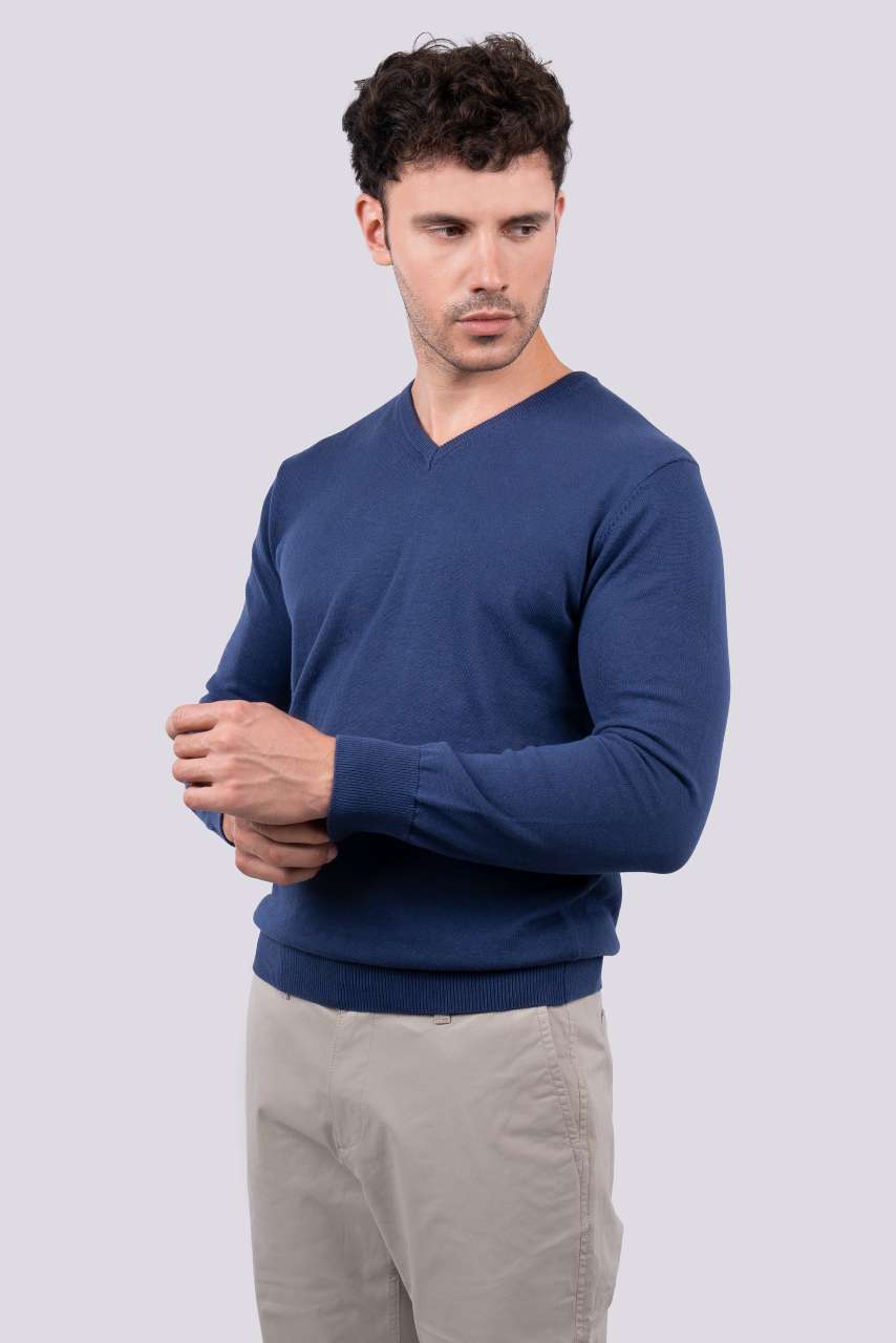 Legend Classics MEN’S V-NECK FINE GAUGE COTTON PULLOVER