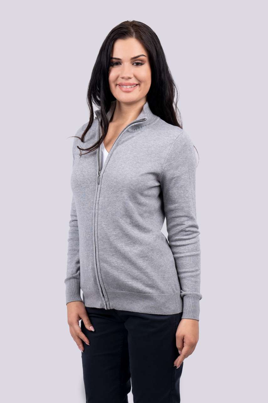 WOMEN’S FULL ZIP CARDIGAN FINE GAUGE COTTON - Legend Classics