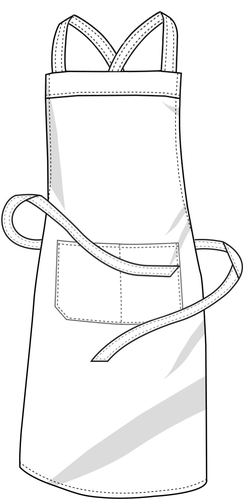 Hobby apron with cross bands and pocket - Link Kitchen Wear