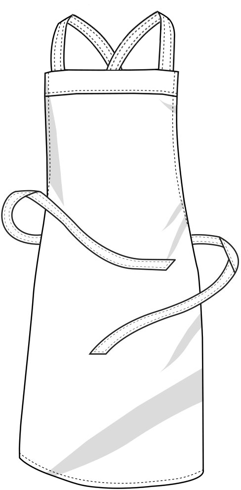 Barbecue apron with cross bands - Link Kitchen Wear