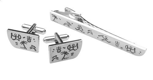 Tahiti cufflink and tie clips set - MERCH