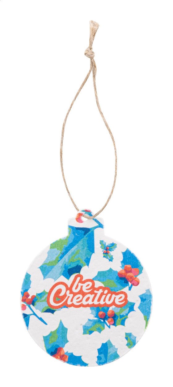 CreaJul Seed vlastná ozdoba na vianočný stromček zo semienkového papiera, okrúhla - MERCH