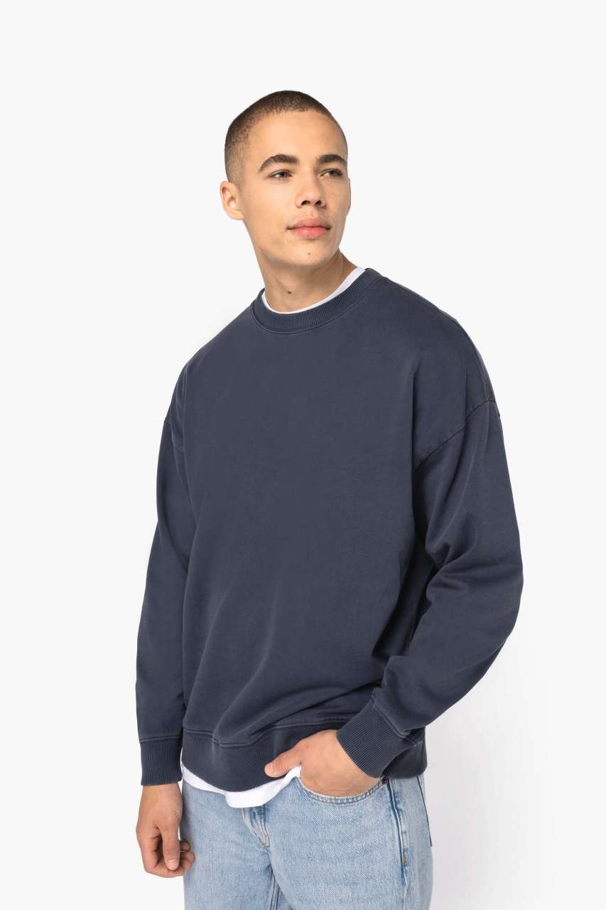 UNISEX WASHED EFFECT OVERSIZE ROUND NECK SWEATSHIRT - Native Spirit