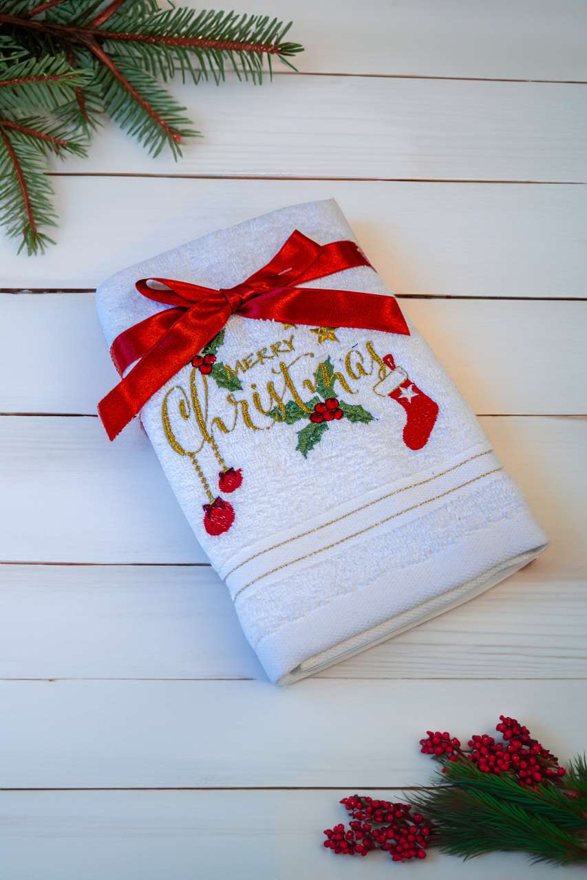 OLIMA CHRISTMAS TOWEL - MERRY CHRISTMAS ORNAMENTS - Olima