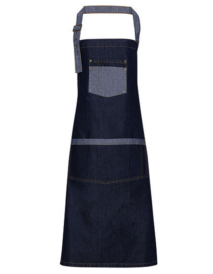 'DOMAIN' CONTRAST DENIM BIB APRON - Premier