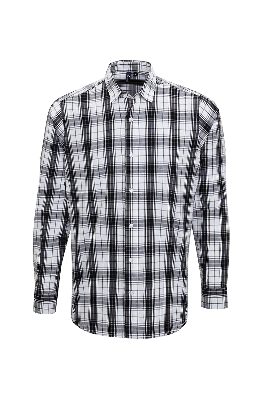 'GINMILL' CHECK - MEN'S LONG SLEEVE COTTON SHIRT - Premier