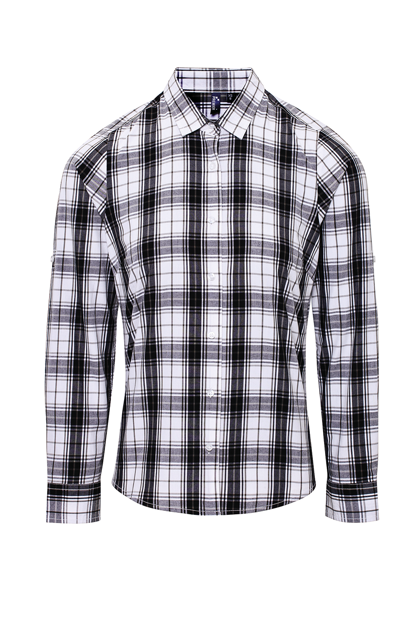 'GINMILL' CHECK - WOMEN'S LONG SLEEVE COTTON SHIRT - Premier