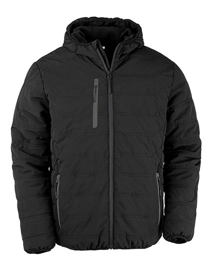 Recycled Black Compass Padded Winter Jacket - Result Recycled