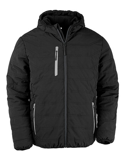 Recycled Black Compass Padded Winter Jacket - Result Recycled