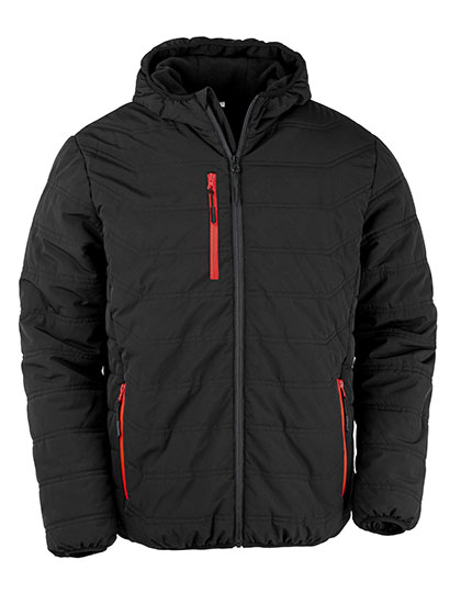 Recycled Black Compass Padded Winter Jacket - Result Recycled