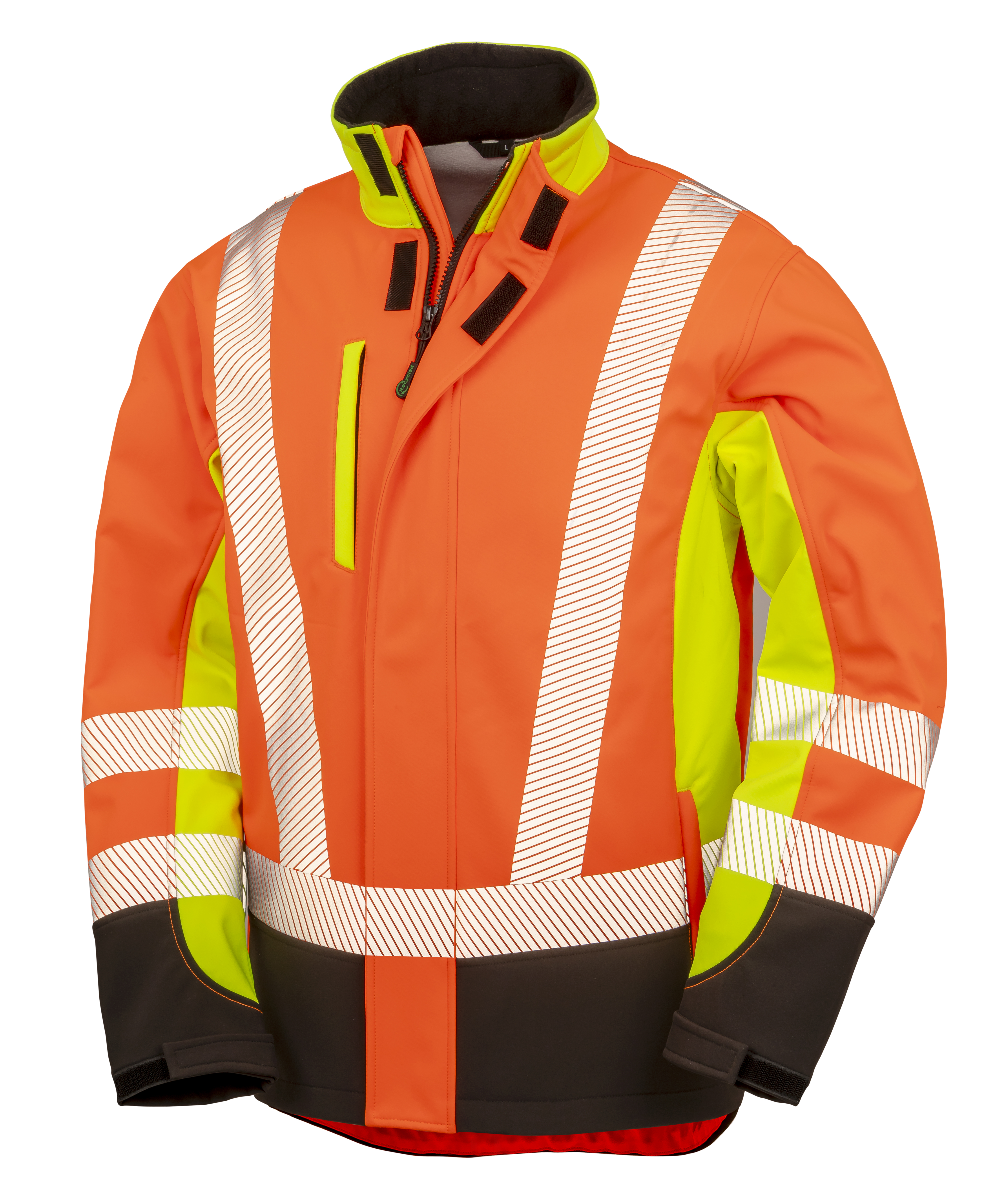 Recycled 3-Layer Printable 3-Tone Safety Softshell Jacket - Result Recycled