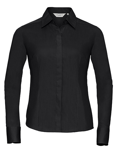 Ladies' Long Sleeve Fitted Polycotton Poplin Shirt - Russell Athletic Collection