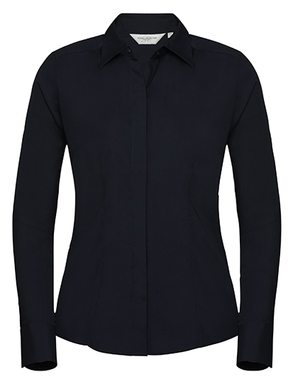 Ladies' Long Sleeve Fitted Polycotton Poplin Shirt - Russell Athletic Collection