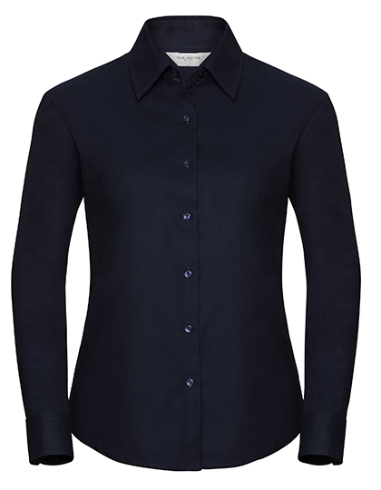 Ladies' Long Sleeve Tailored Oxford Shirt - Russell Athletic Collection