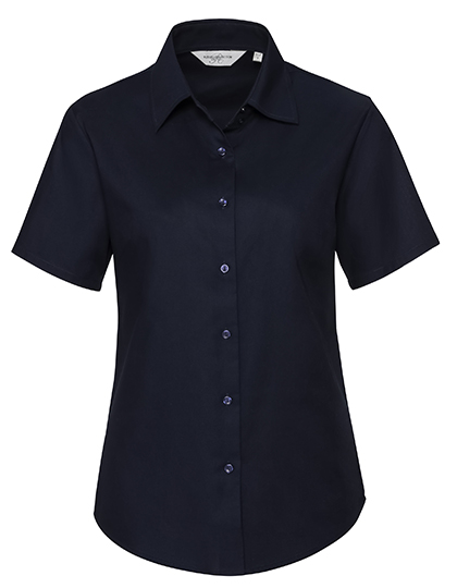 Ladies' Short Sleeve Tailored Oxford Shirt - Russell Athletic Collection