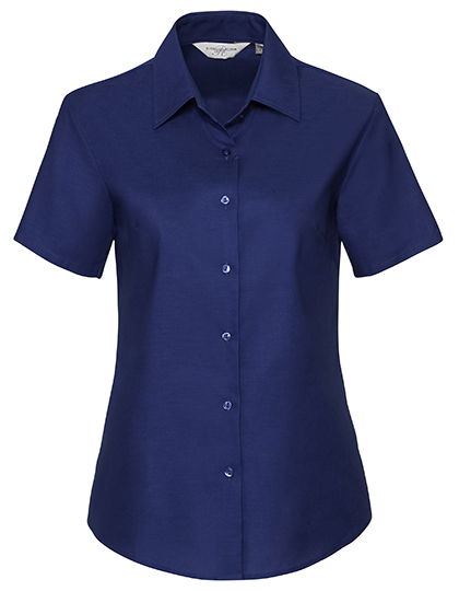 Ladies' Short Sleeve Tailored Oxford Shirt - Russell Athletic Collection