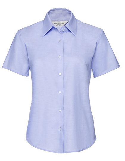Ladies' Short Sleeve Tailored Oxford Shirt - Russell Athletic Collection