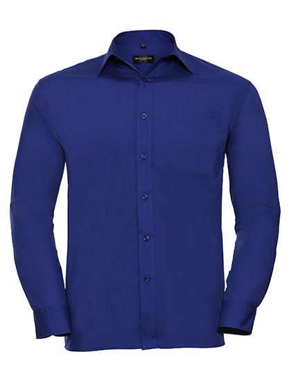 Men's Long Sleeve Classic Polycotton Poplin Shirt - Russell Athletic Collection