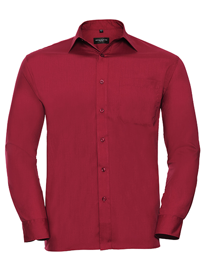Men's Long Sleeve Classic Polycotton Poplin Shirt - Russell Athletic Collection