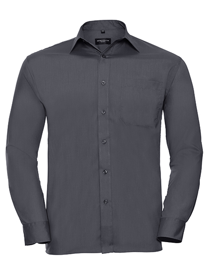 Men's Long Sleeve Classic Polycotton Poplin Shirt - Russell Athletic Collection