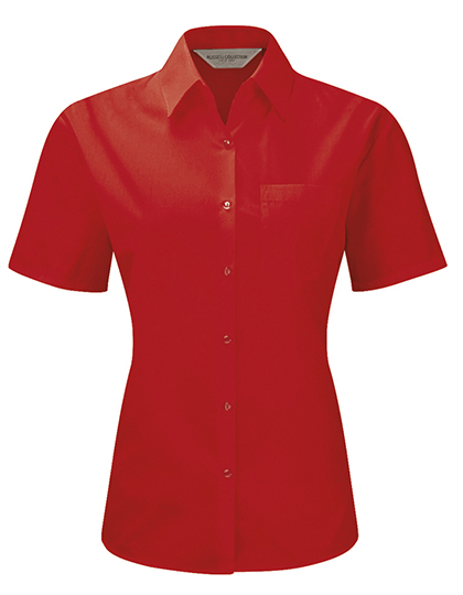 Ladies' Short Sleeve Classic Polycotton Poplin Shirt - Russell Athletic Collection