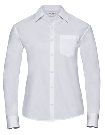 Ladies' Long Sleeve Classic Pure Cotton Poplin Shirt - Russell Athletic Collection