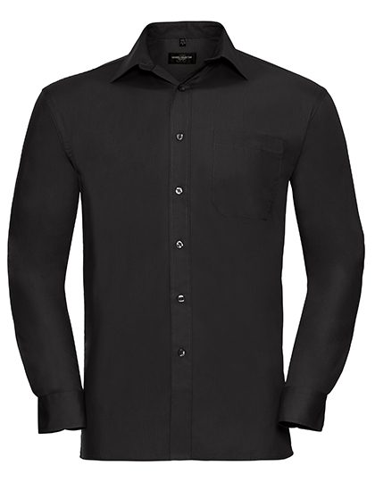 Men's Long Sleeve Classic Pure Cotton Poplin Shirt - Russell Athletic Collection