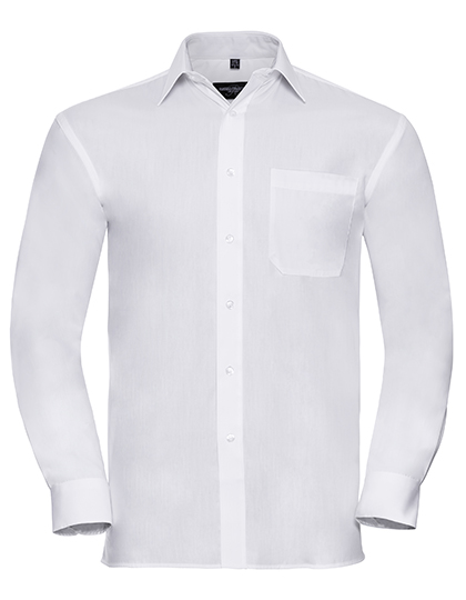 Men's Long Sleeve Classic Pure Cotton Poplin Shirt - Russell Athletic Collection
