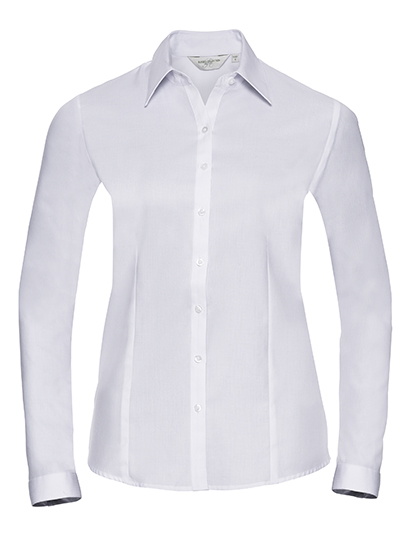 Ladies' Long Sleeve Tailored Herringbone Shirt - Russell Athletic Collection