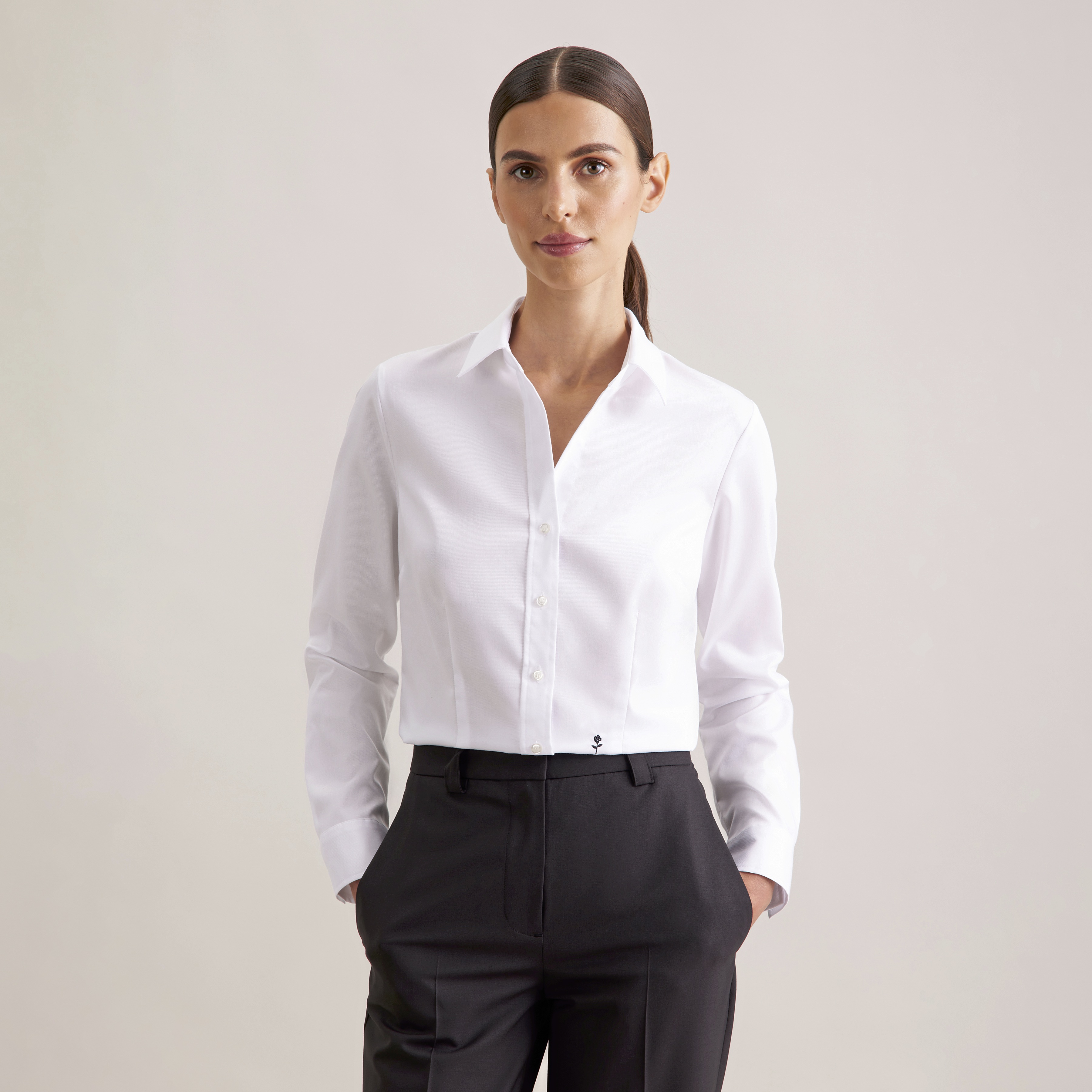 Women´s Blouse Slim Fit Fine Twill Longsleeve - Seidensticker