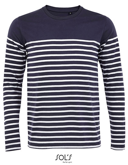 Men´s Long Sleeve Striped T-Shirt Matelot - SOL'S